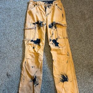 Fashion Nova Straight Leg Jeans with Black Splatter